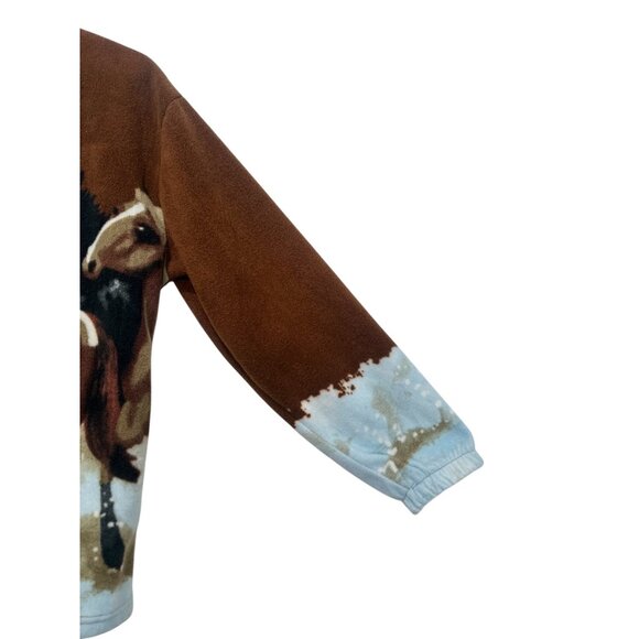 Kokopelli Horses Novelty Fleece Jacket Medium Full Zip Rodeo Cowgirl Cowboy Ranc - Picture 11 of 14